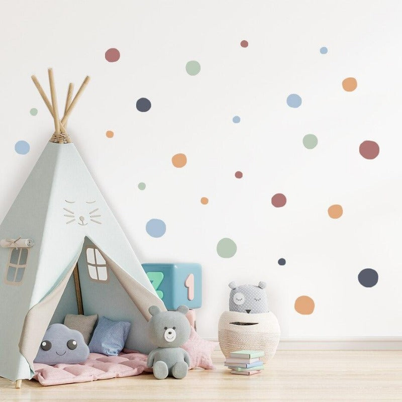 Colorful Irregular Polka Dots Wall Decals - Just Kidding Store