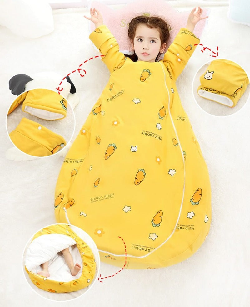 Sleeping Bag - Thick Winter Detachable Sleeves Anti-Kick Sleepsack - Just Kidding Store