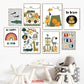 Safari Trip Canvas Posters - Wild Animals Wall Prints - Just Kidding Store