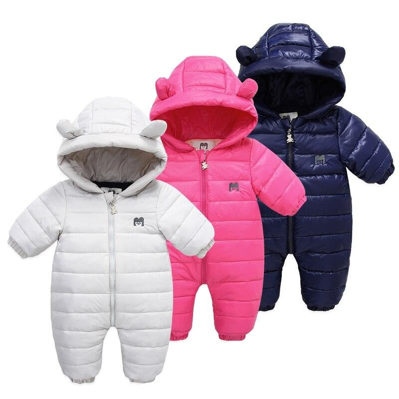 Warm Winter Baby Children Romper - Hooded Jumpsuit - Just Kidding Store