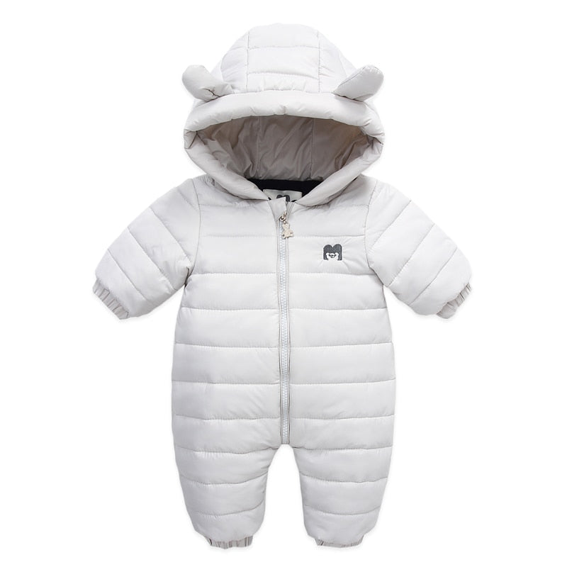 Warm Winter Baby Children Romper - Hooded Jumpsuit - Just Kidding Store