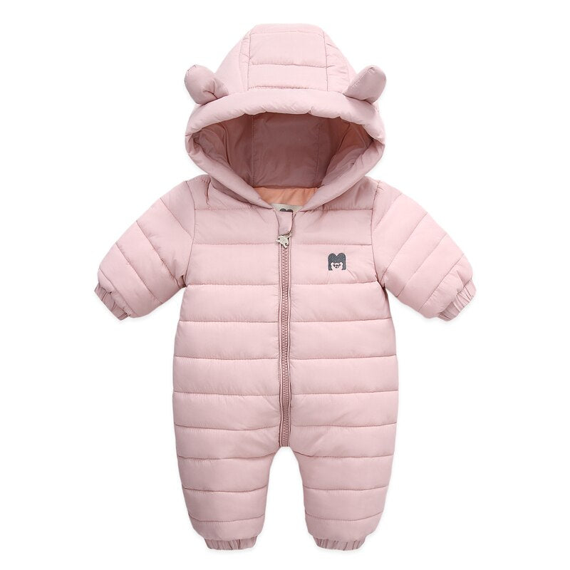 Warm Winter Baby Children Romper - Hooded Jumpsuit - Just Kidding Store