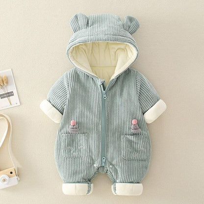 Winter Velvet Hooded Baby Kids Romper - Just Kidding Store