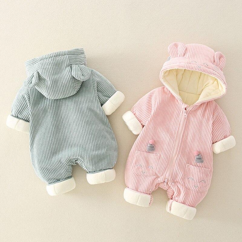 Winter Velvet Hooded Baby Kids Romper - Just Kidding Store