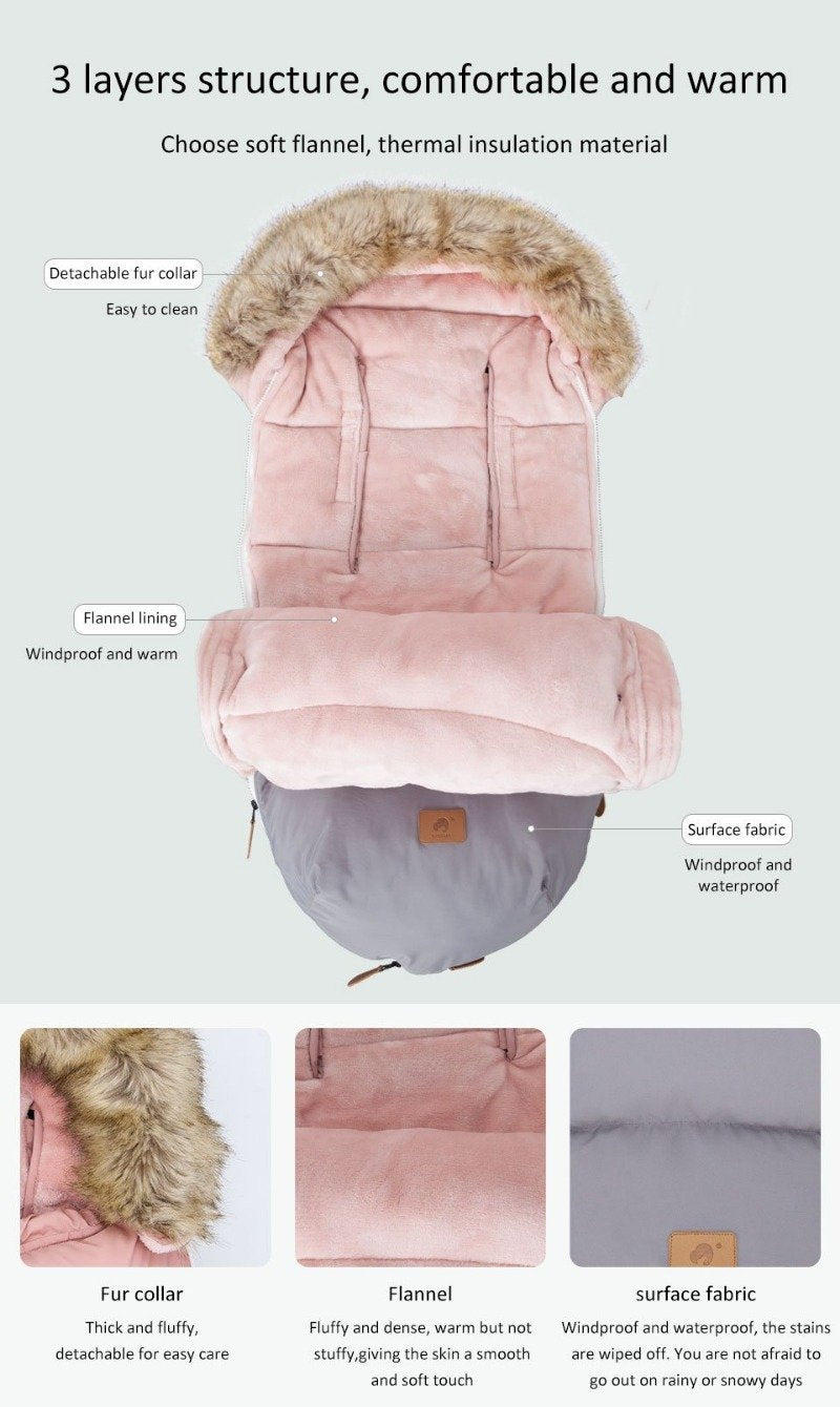 Stroller Footmuff - Winter Thick Pram Envelope - Just Kidding Store