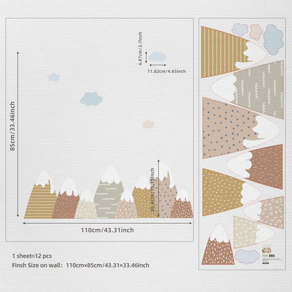 Snow Mountains Fabric Wall Stickers