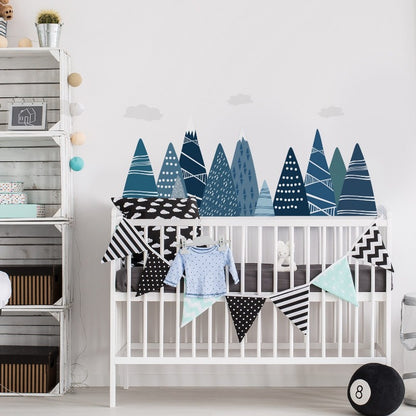 Blue Mountains Fabric Wall Stickers - Just Kidding Store