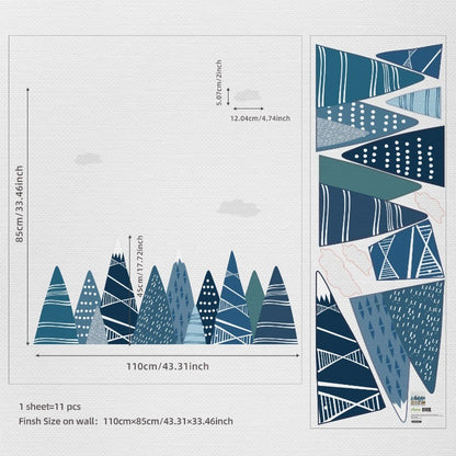 Blue Mountains Fabric Wall Stickers - Just Kidding Store