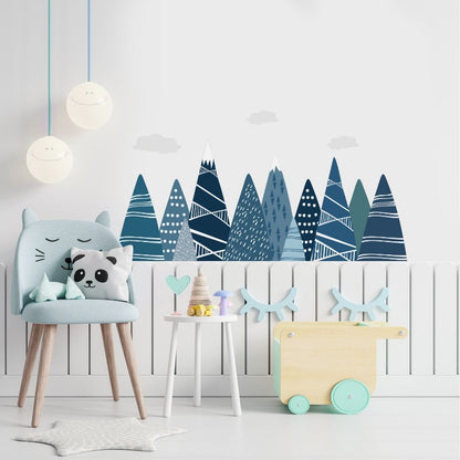 Blue Mountains Fabric Wall Stickers - Just Kidding Store