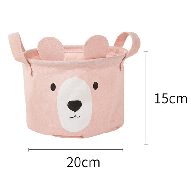 Bear Canvas Tube Storage Box Organizer Toy Bag - Just Kidding Store