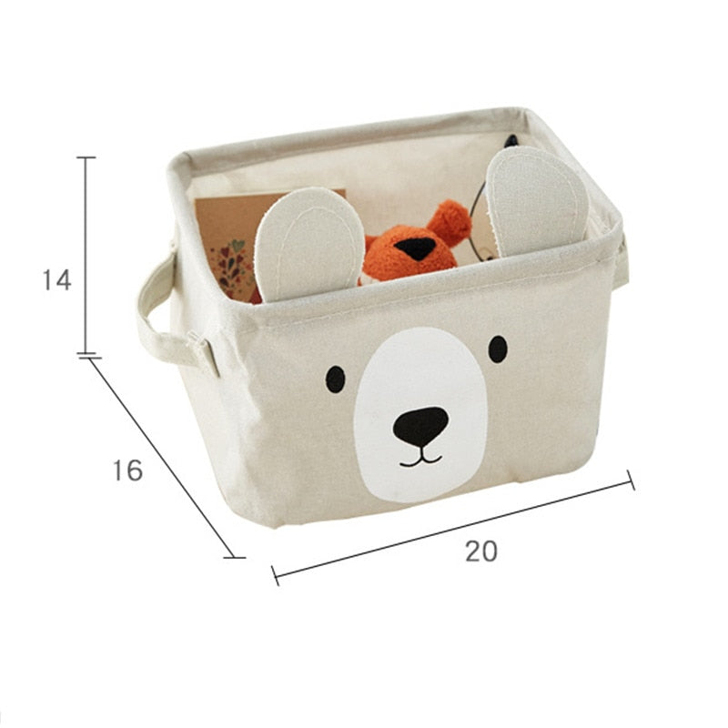 Bear Canvas Tube Storage Box Organizer Toy Bag - Just Kidding Store