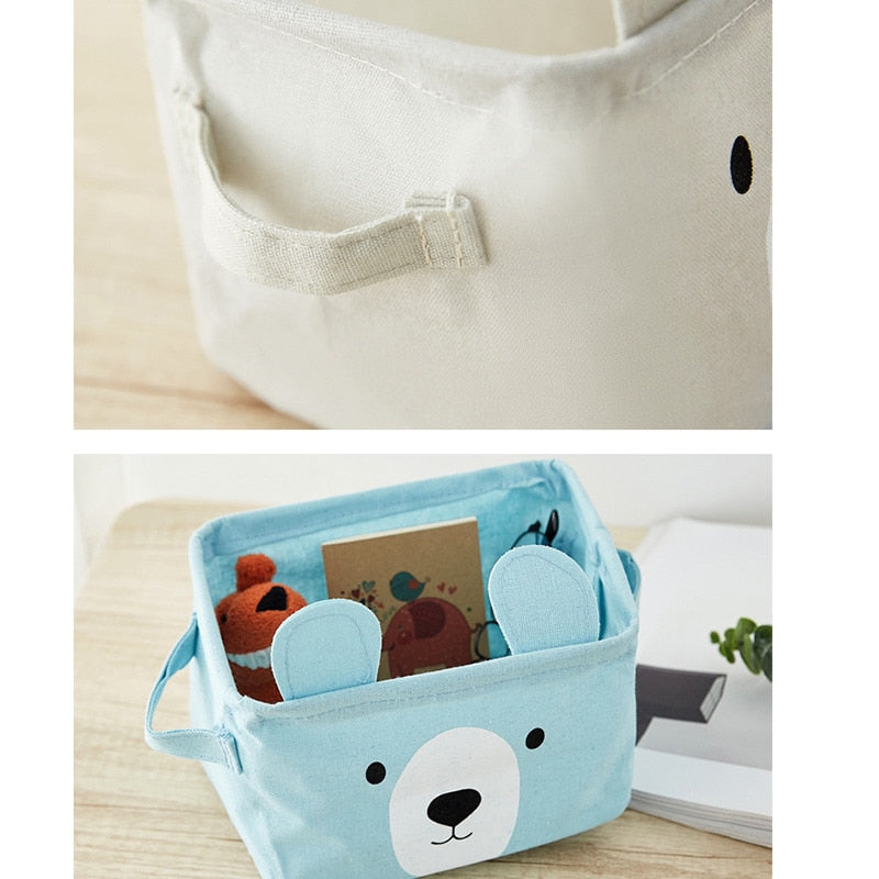 Bear Canvas Tube Storage Box Organizer Toy Bag - Just Kidding Store