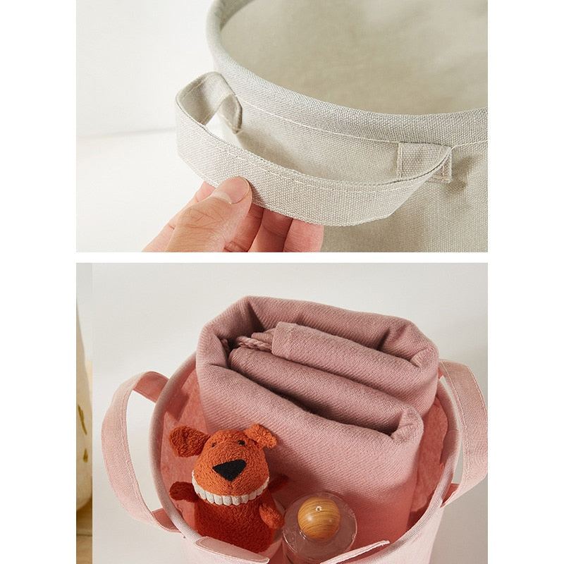 Bear Canvas Tube Storage Box Organizer Toy Bag - Just Kidding Store