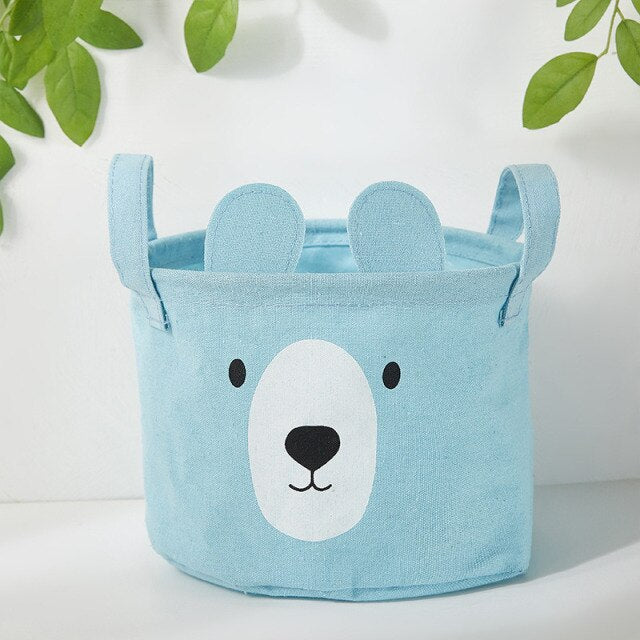 Bear Canvas Tube Storage Box Organizer Toy Bag - Just Kidding Store