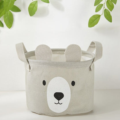 Bear Canvas Tube Storage Box Organizer Toy Bag - Just Kidding Store