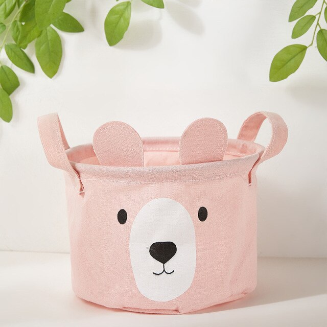 Bear Canvas Tube Storage Box Organizer Toy Bag - Just Kidding Store