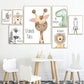 Watercolor Canvas Wall Art - Zebra, Hippo, Giraffe, Crocodile, Monkey, Lion, Deer, Hedgehog -  Just Kidding Store