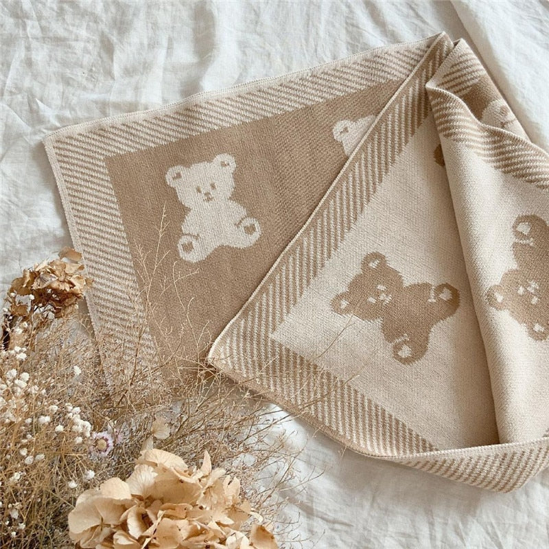 Teddy Bear Baby Children Nursery Cotton Blanket - Just Kidding Store