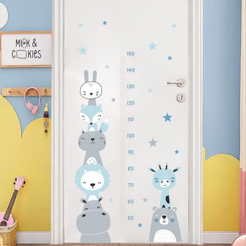 Animal Friends Height Measure Wall Decal - Growth Chart Sticker - Just Kidding Store
