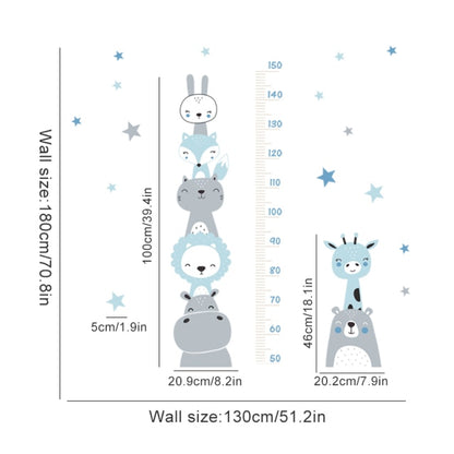 Animal Friends Height Measure Wall Decal - Growth Chart Sticker - Just Kidding Store