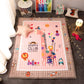 Pink Giraffe Play Mat - Quilted Anti Skid Carpet - Just Kidding Store