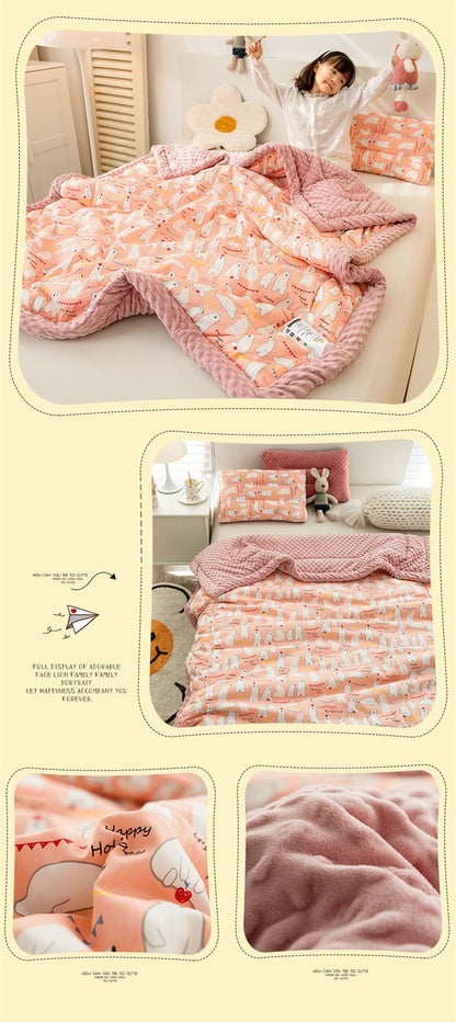 Winter Thick Kids Cotton Fleece Blanket Bed Throw - Just Kidding Store