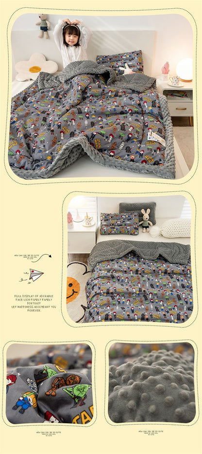Winter Thick Kids Cotton Fleece Blanket Bed Throw - Just Kidding Store