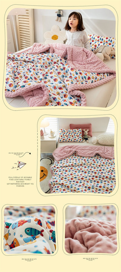 Winter Thick Kids Cotton Fleece Blanket Bed Throw - Just Kidding Store
