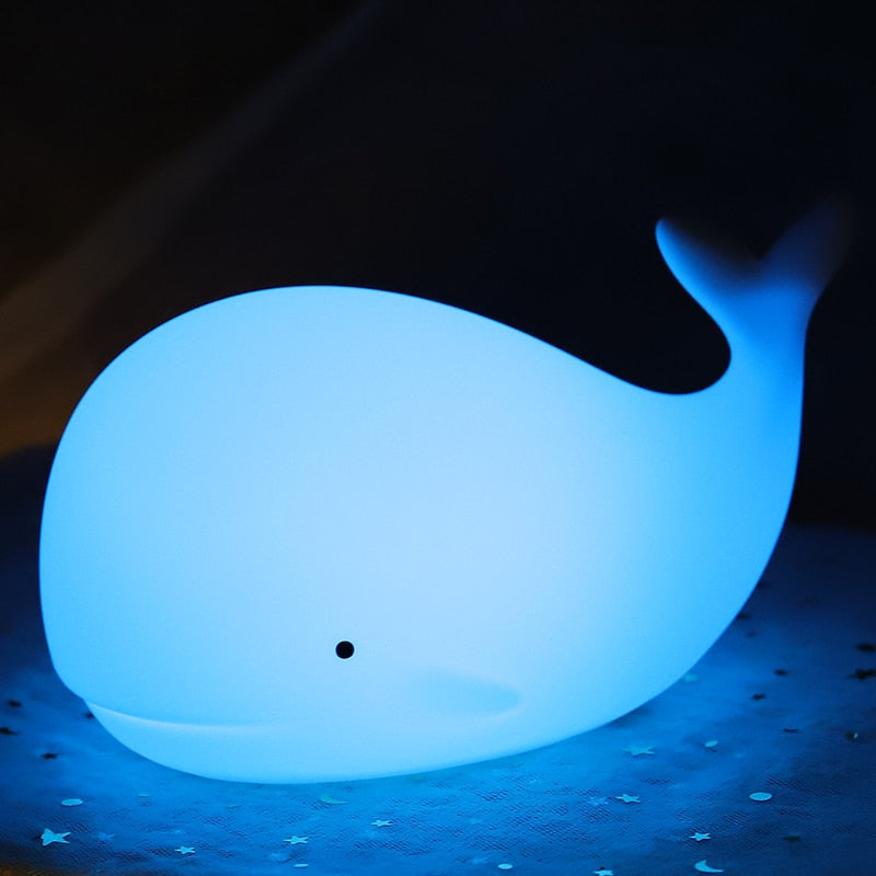 Big Whale LED Night Light - Tap Control Color Changing Lamp - Just Kidding Store