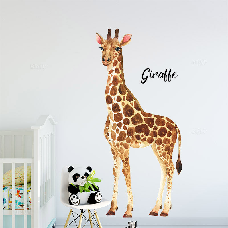 Big Giraffe Wall Decal - Kids Jungle Stickers - Just Kidding Store