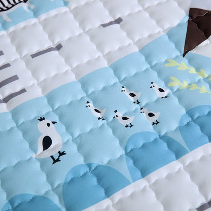 Oversized Play Mat - Quilted Anti Skid Carpet - Nordic Forest