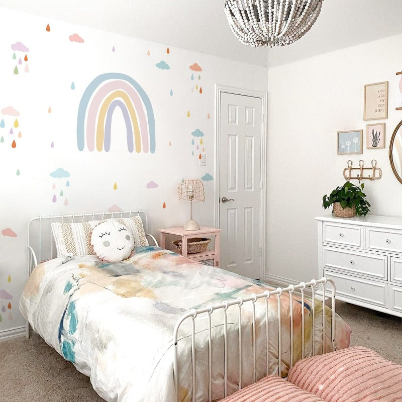 Boho Rainbow Hearts Dots Wall Decal Set - Just Kidding Store