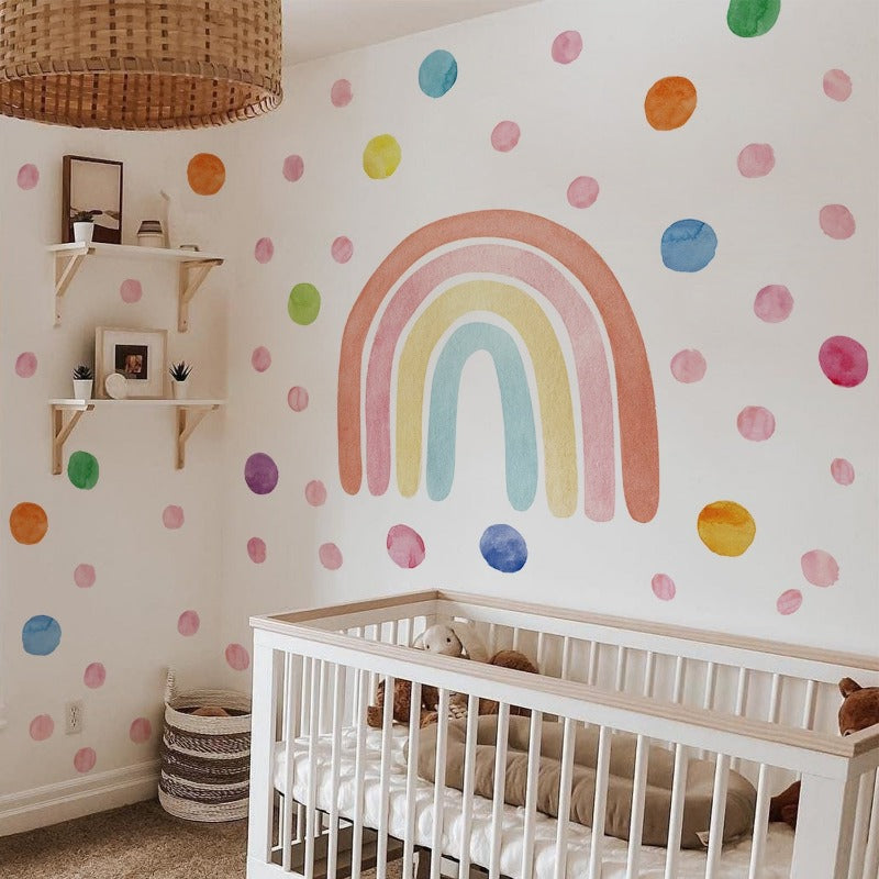 Boho Rainbow Hearts Dots Wall Decal Set - Just Kidding Store