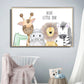 Watercolor Canvas Wall Art - Fox, Dino, Raccoon, Bear, Rabbit - Just Kidding Store