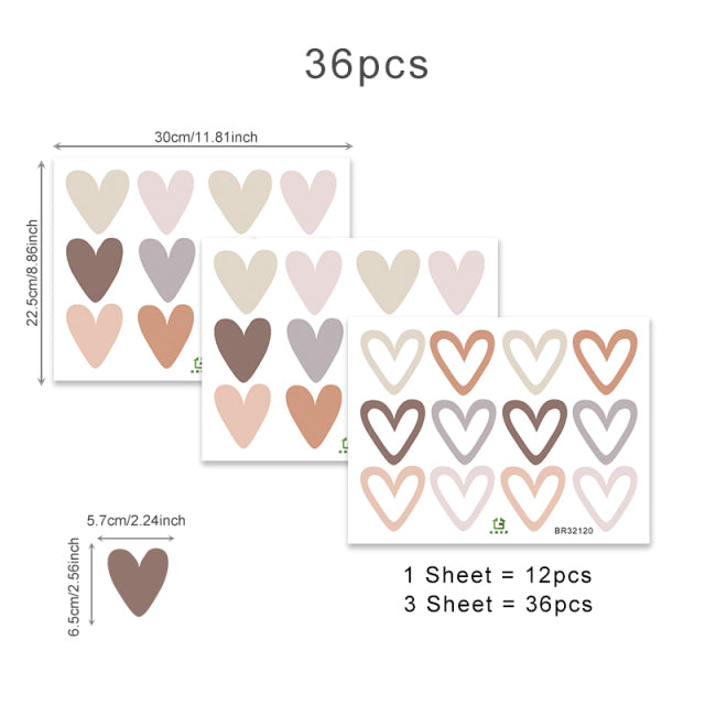 Boho Hearts Wall Sticker