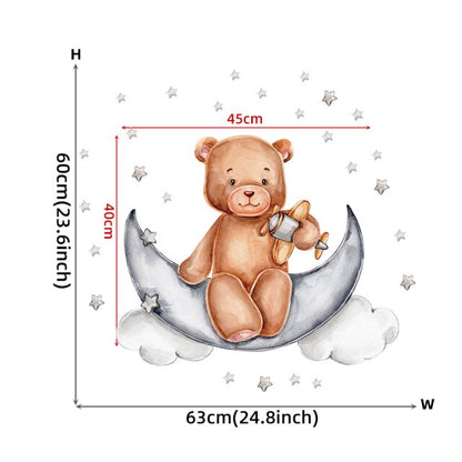 Watercolour Moon Elephant Nursery Wall Sticker Decals - Just Kidding Store