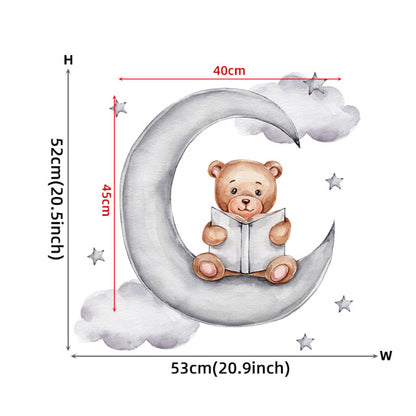 Watercolour Moon Elephant Nursery Wall Sticker Decals - Just Kidding Store