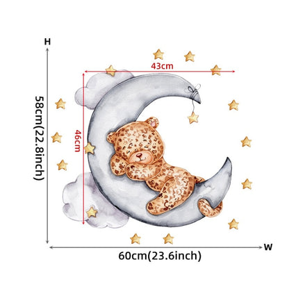 Watercolour Moon Elephant Nursery Wall Sticker Decals - Just Kidding Store