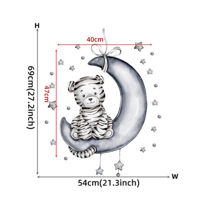 Watercolour Moon Elephant Nursery Wall Sticker Decals - Just Kidding Store