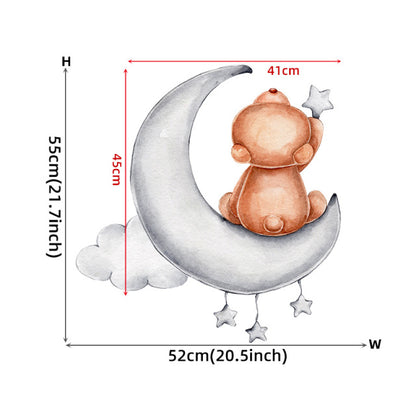 Watercolour Moon Elephant Nursery Wall Sticker Decals - Just Kidding Store