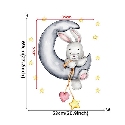 Watercolour Moon Elephant Nursery Wall Sticker Decals - Just Kidding Store