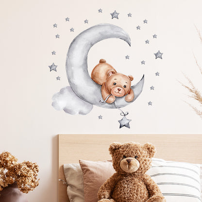 Watercolour Moon Elephant Nursery Wall Sticker Decals - Just Kidding Store