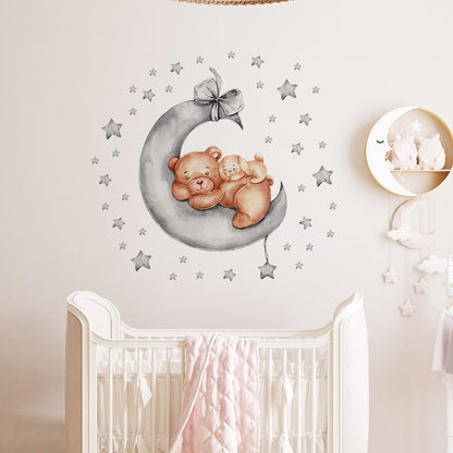 Watercolour Moon Elephant Nursery Wall Sticker Decals - Just Kidding Store