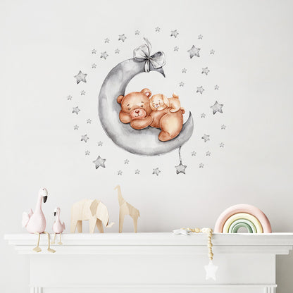 Watercolour Moon Elephant Nursery Wall Sticker Decals - Just Kidding Store