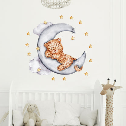 Watercolour Moon Elephant Nursery Wall Sticker Decals - Just Kidding Store