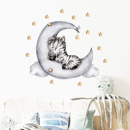 Watercolour Moon Elephant Nursery Wall Sticker Decals - Just Kidding Store