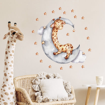 Watercolour Moon Elephant Nursery Wall Sticker Decals - Just Kidding Store