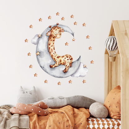 Watercolour Moon Elephant Nursery Wall Sticker Decals - Just Kidding Store