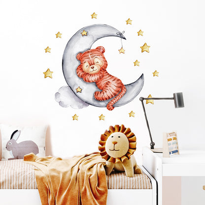 Watercolour Moon Elephant Nursery Wall Sticker Decals - Just Kidding Store
