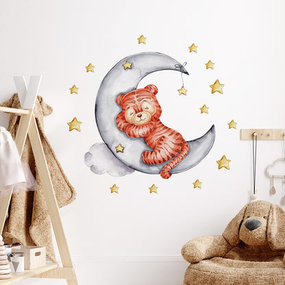 Watercolour Moon Elephant Nursery Wall Sticker Decals - Just Kidding Store